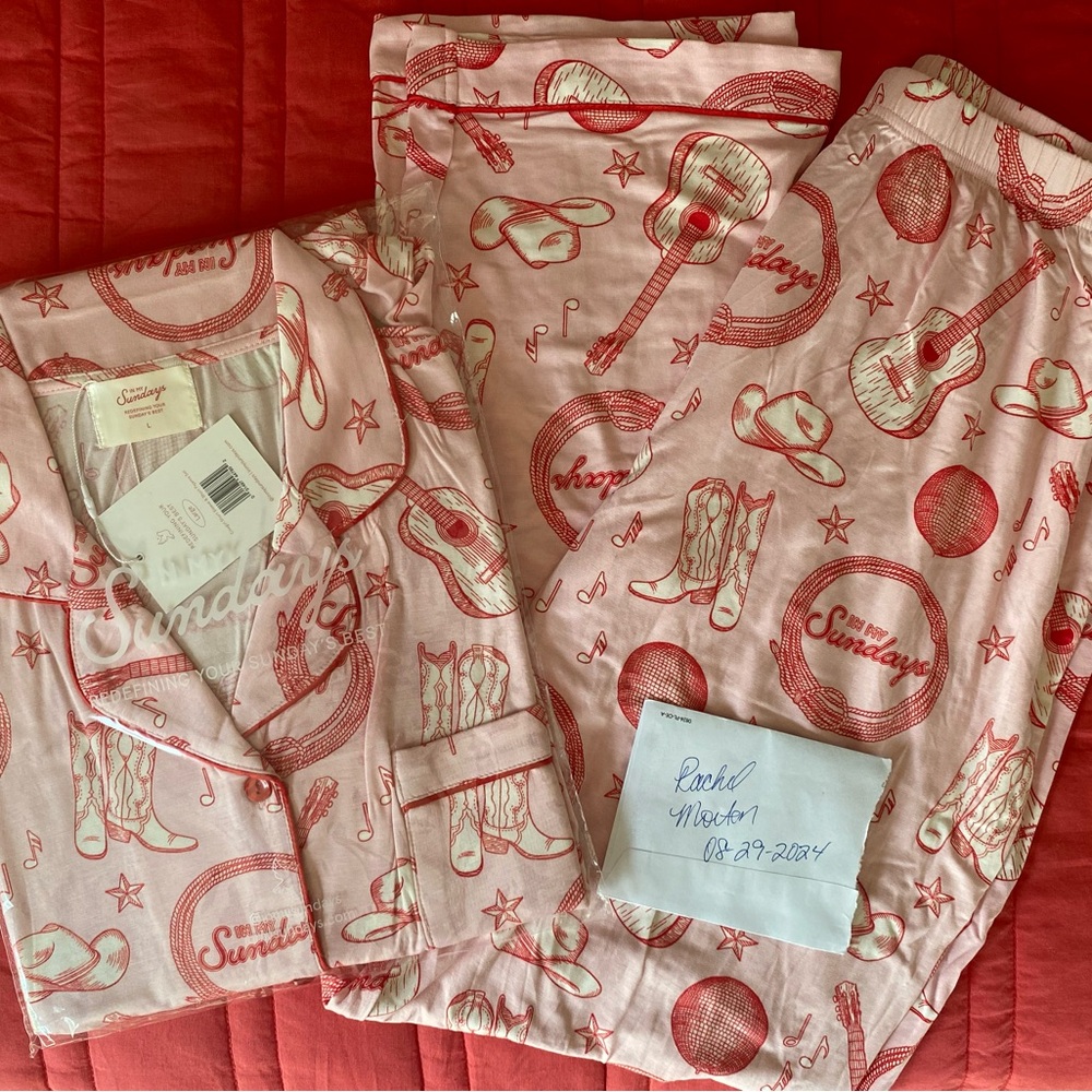 In my Sundays by Mallory Ervin cowgirl print size large short sleeve and pants